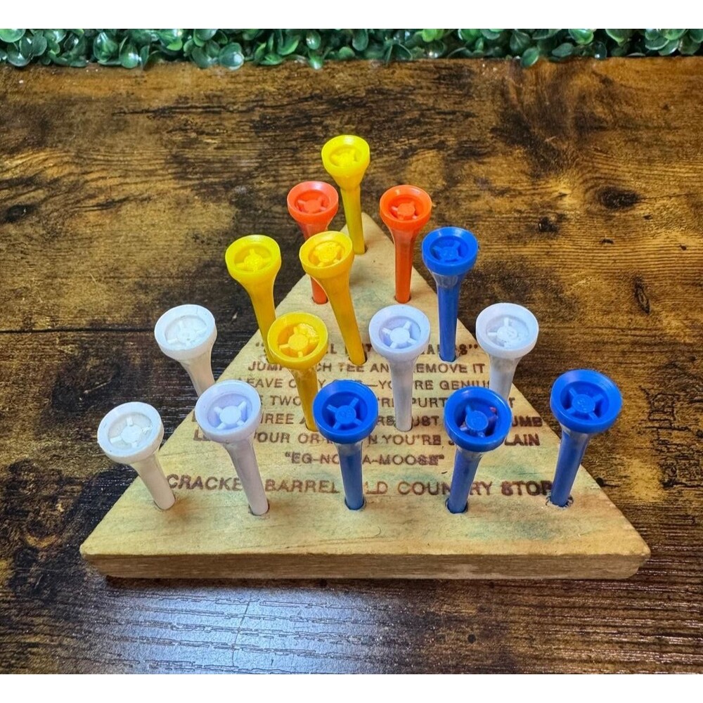 Cracker Barrel Old Fashion Triangle Wooden Tee Peg Game